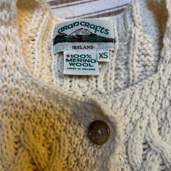 Aran Crafts Cream Cable Knit Cardigan - Picture 4 of 4